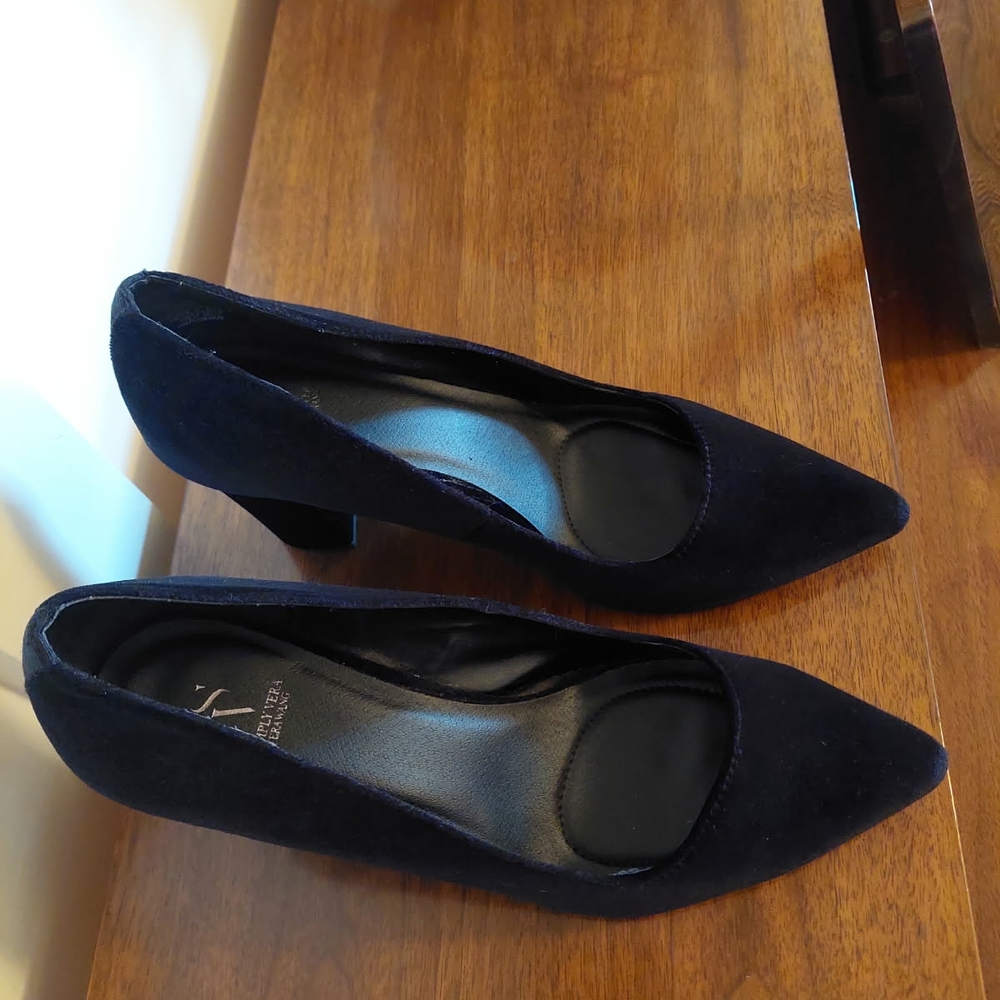 Vera Wang Velvet Block Heels